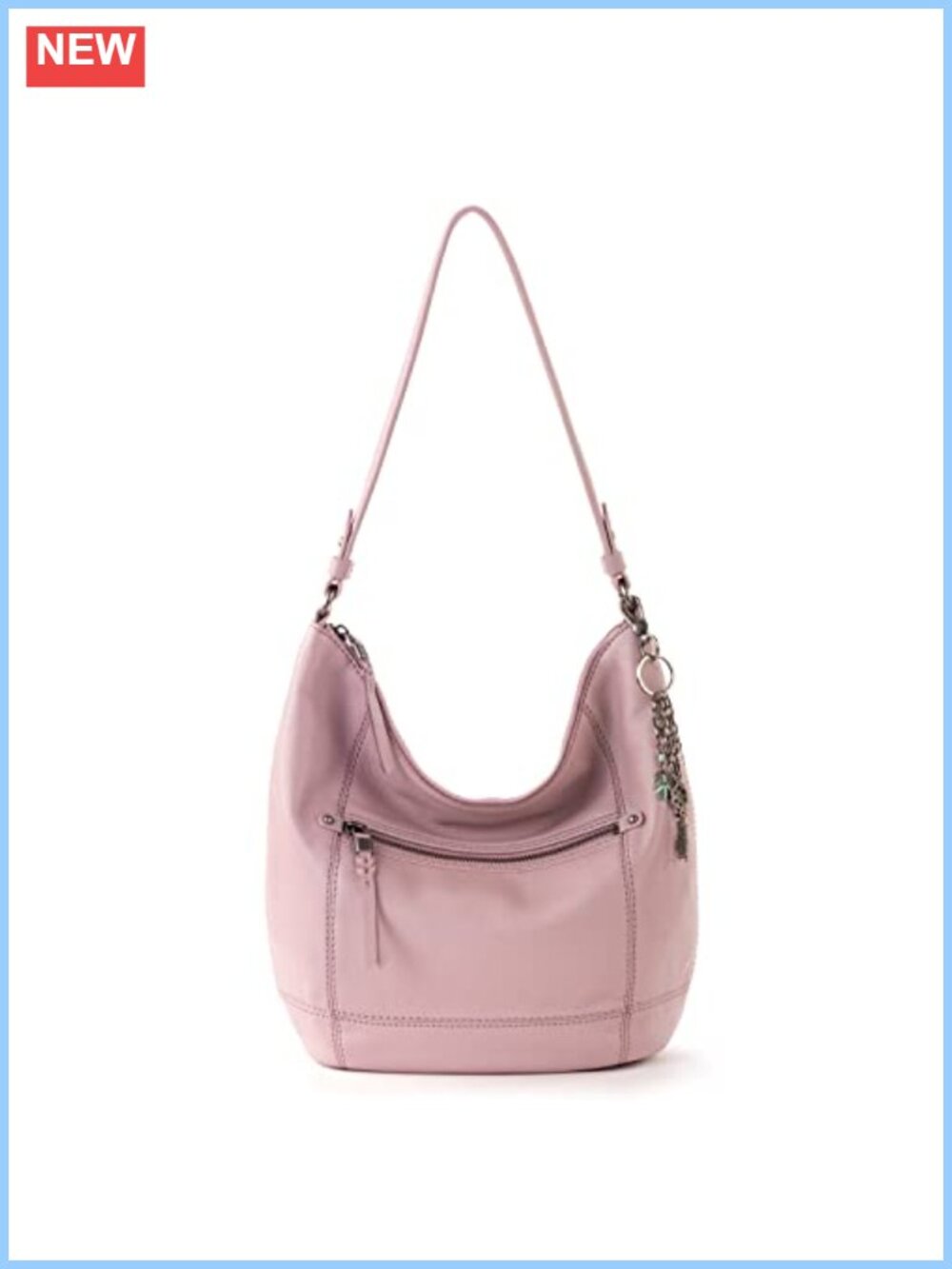 Soft Leather Slouchy Hobo Shoulder Bag Large Zip Pocket Purse Everyday Travel